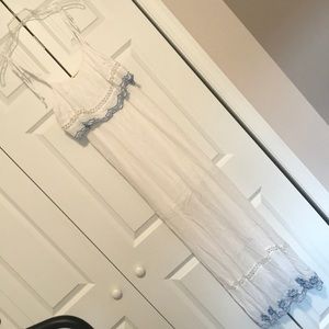 White with blue detail maxi dress size S